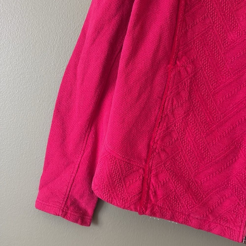 NWT Lucky Brand Pink Embroidered Distressed Zip Blazer Jacket Sz L - Picture 5 of 9